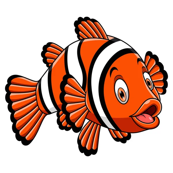 Illustrazione Carino Clown Pesce Cartone Animato Sfondo Bianco — Foto Stock