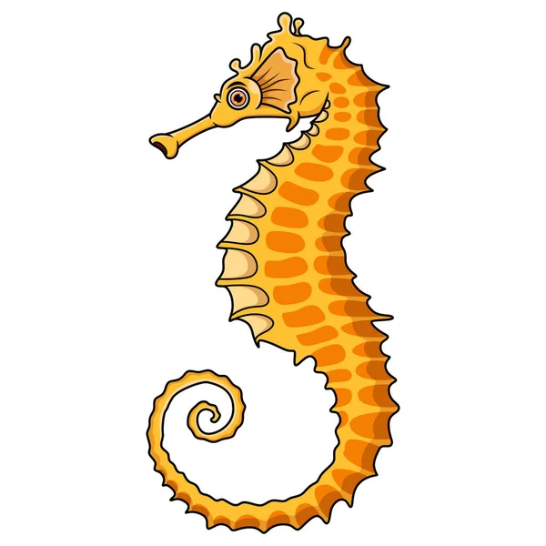 Cartoon Seahorse Isolated White Background — Stock Photo, Image