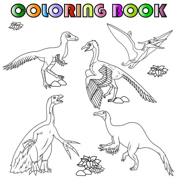 Libro Para Colorear Con Dinosaurios Dibujos Animados — Foto de Stock