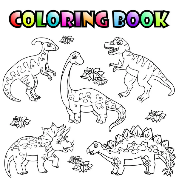 Kolorowanka Dinozaurami Kreskówek — Zdjęcie stockowe
