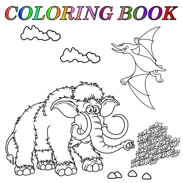 Zbarvení Kniha Kreslenými Dinosaury — Stock fotografie
