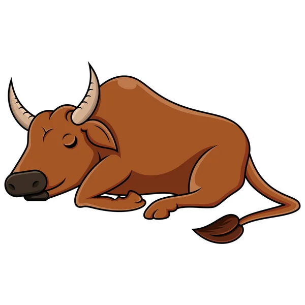 Búfalo Dos Desenhos Animados Isolado Fundo Branco —  Vetores de Stock