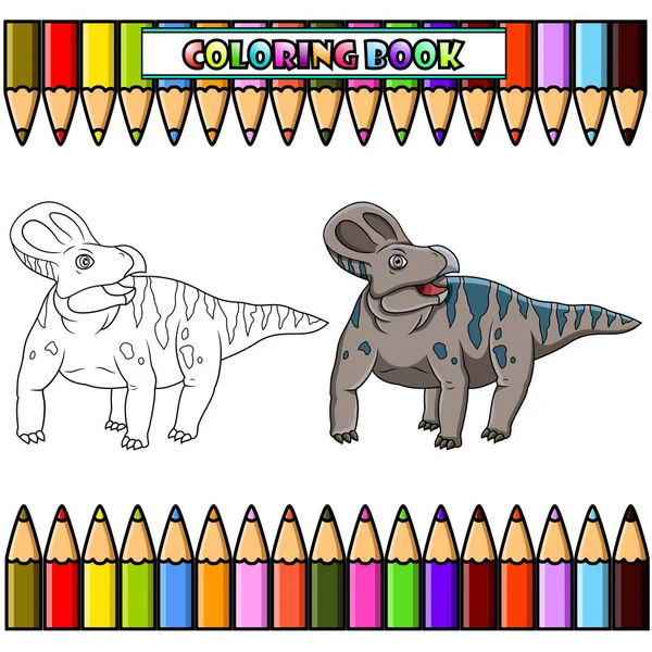Cartoon Protoceratops Für Malbuch — Stockfoto