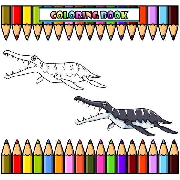 Cartoon dinosaur kronosaurus  for coloring book