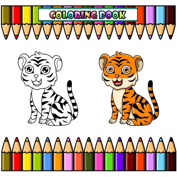 Cartoon tiger for coloring book