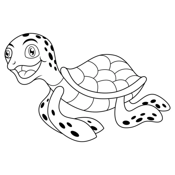 Baby sea turtle cartoon line art