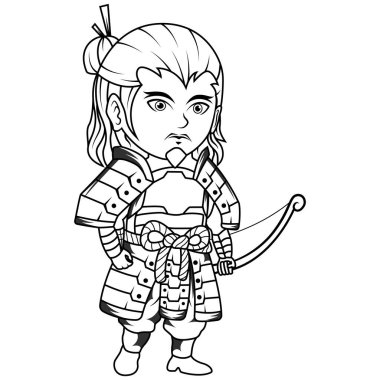 Hachiman Chibi maskot logosu tasarımı