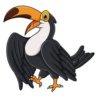 Beyaz arkaplanda komik bir tukan