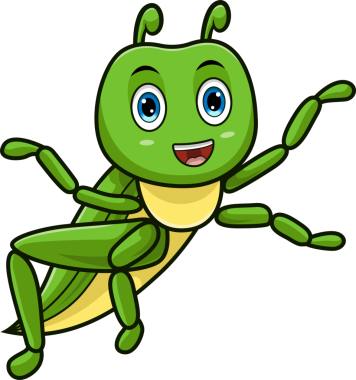 Çizgi film mutlu çekirge poz