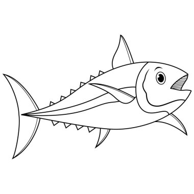 Çizgi film ton balığı yüzme çizgisi