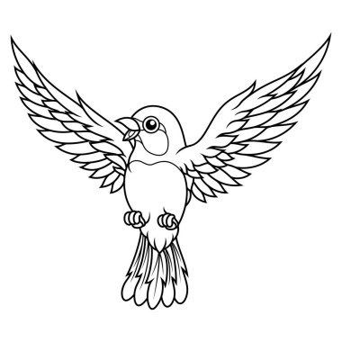 komik karikatür serçesi çizimi