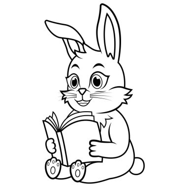 Çizgi roman sanatını okuyan bir tavşan.