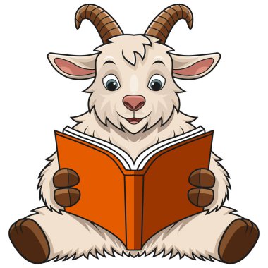 Çizgi film koyunları kitap okuyor.