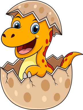 Yumurtadan çıkan Şirin Karikatür Dinozoru