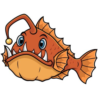 Parlayan Lure ve Keskin Dişli Anglerfish çizgi filmi