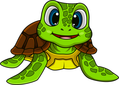 Gülen Karikatür Deniz Kaplumbağası Büyük Gözlü