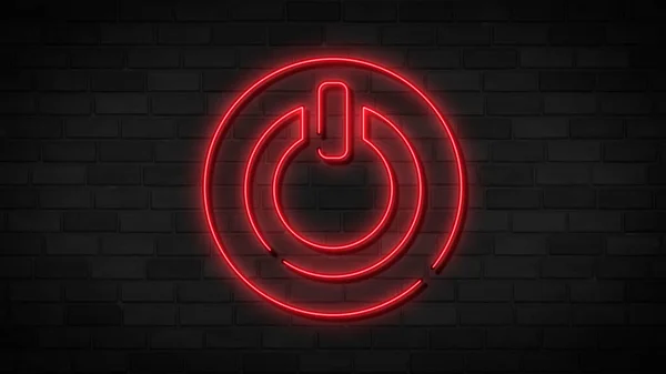 Switch Power Button Icon Neon Style Simple Thin Line Outline — Stock Photo, Image