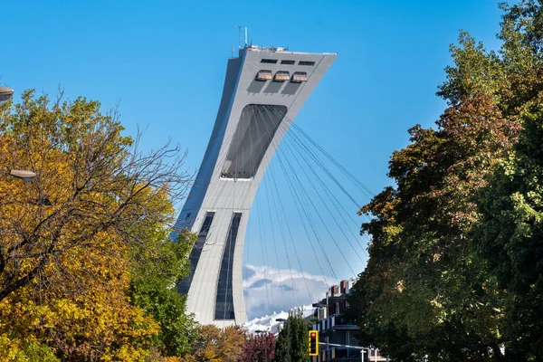 Montreal Canadá Octubre 2022 Torre Del Estadio Olímpico Montreal Con — Foto de Stock