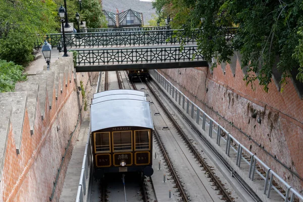 Budapeste Hungria Setembro 2022 Comboio Funicular Para Castelo Buda Budapeste — Fotografia de Stock