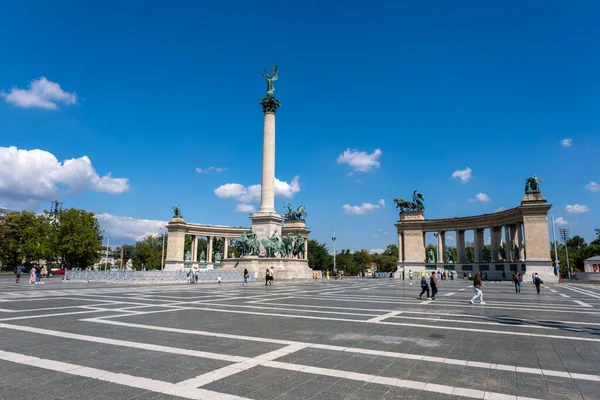 Budapešť Maďarsko Září 2022 Miléniový Pomník Náměstí Hrdinů Hosok Tere — Stock fotografie