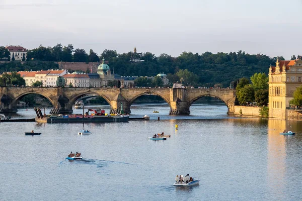 Praga República Checa Setembro 2022 Ponte Carlos Rio Vltava — Fotografia de Stock