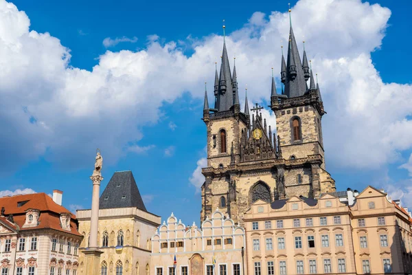 Praga Czechy Września 2022 Ratusz Kościół Matki Bożej Przed Tynem — Zdjęcie stockowe