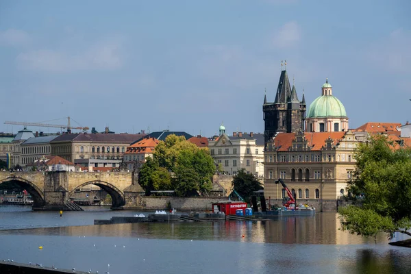 Praga Czechy Września 2022 Most Karola Wieża Mostowa Starego Miasta — Zdjęcie stockowe