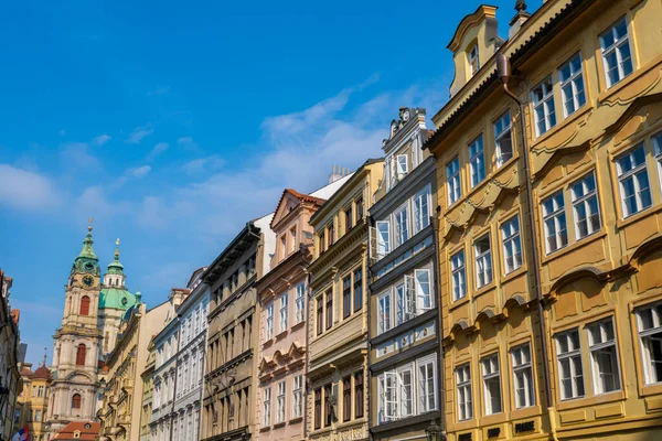 stock image Prague, Czech Republic - 5 September 2022: Facades of traditional houses on Mostecka street