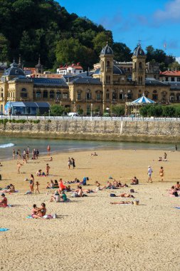 Donostia-San Sebastian, İspanya - 15 Eylül 2022: San Sebastian Belediye Binası, Donostiako Udala