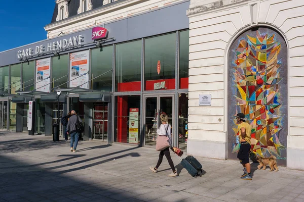 stock image Hendaye, FR - 17 September 2022: Facade of Hendaye train station