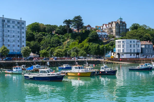 stock image Folkestone, UK - 9 July 2023: Fishing boats at the harbour at Folkestone