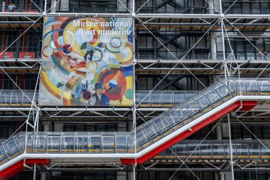 Paris, FR - 31 Ağustos 2022: Merkez Georges Pompidou, Paris, Fransa