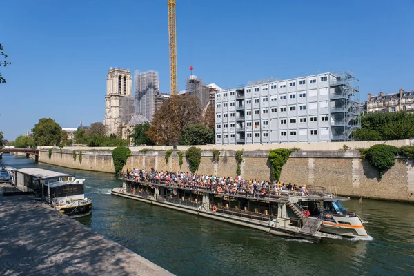 Париж Августа 2022 Года Собор Парижской Богоматери Реконструируется Реконструируется После — стоковое фото