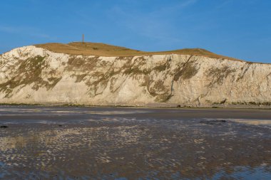 Cap Blanc Nez uçurumu Escalles ve Calais yakınlarında, Pas-de-Calais, Fransa