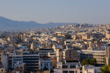Atina, GR - 29 Temmuz 2023: Atina 'nın panoramik manzarası, Yunanistan' ın başkenti
