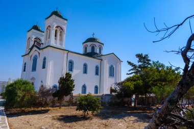 Naousa, GR - 2 Ağustos 2023: Bakire Meryem 'in Varsayımı Kilisesi