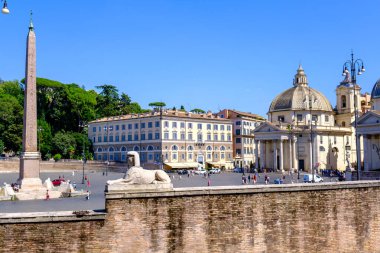Roma, IT - 11 Ağustos 2023: Piazza del Popolo