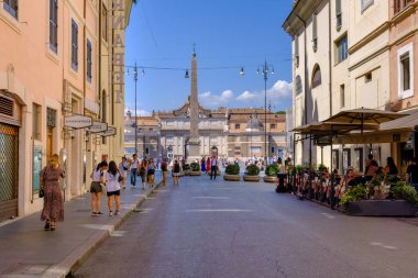 Roma, IT - 11 Ağustos 2023: Piazza del Popolo