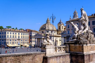 Roma, IT - 11 Ağustos 2023: Piazza del Popolo