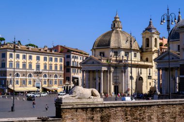 Roma, IT - 11 Ağustos 2023: Piazza del Popolo