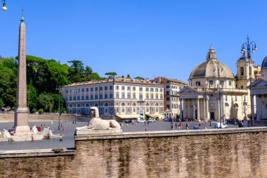Roma, IT - 11 Ağustos 2023: Piazza del Popolo