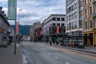 Trondheim, Norveç - 13 Temmuz 2023: Olav Tryggvasons Caddesi
