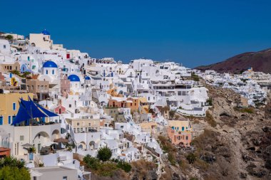 Santorini, GR - 26 September 2024: Oia village at the beginning of sismic activity and volcanic unrest clipart