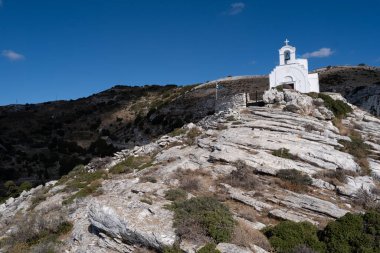 Naxos 'taki Beyaz Ortodoks Peygamber Elias Kilisesi