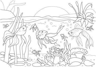 Boyama kitabı deniz yaşamı Tema 1