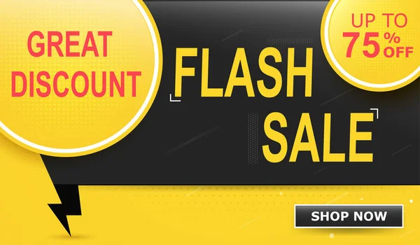 Flash Sale Banner Mockup Design Advertising Promo Background Poster Sales — Stock Vector