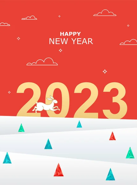 Año Nuevo 2023 Año Conejo Símbolo Del Zodíaco Chino Saltando Vectores de stock libres de derechos