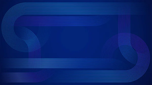 Abstracte Geometrische Lijnen Blauwe Achtergrond Futuristische Tech Banner Met Gloeiende — Stockvector