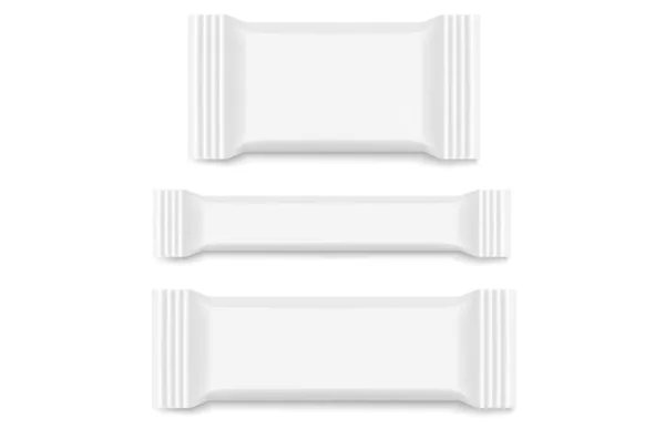 Modélisation Emballage Blanc Vierge Pour Biscuits Chocolat Cava Ensemble Emballages — Image vectorielle
