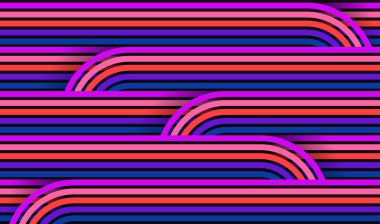 Esmer arka planda çizgili Retro posteri. Klasik biçimli çizgileri olan soyut şablon.